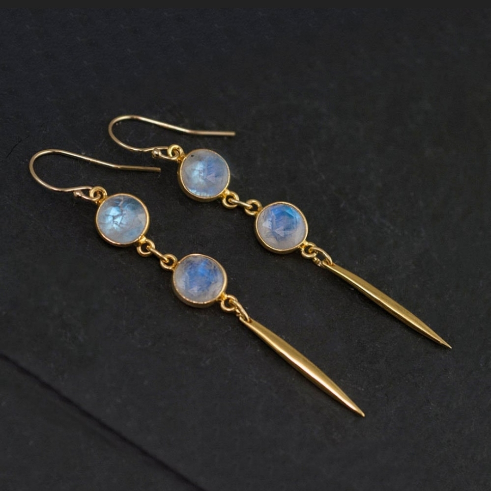 Rainbow 🌈  Moonstone Drop Earrings